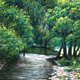 Kobble Creek In Flow, Pastel, 24 x 45cm