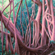 Purple Roots, Pastel, 75 x 59cm