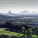 Glass House Mountains, Pastel, 70 x 25cm