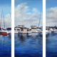 Manly Moorings (triptych), Oil, 35 x 71 each